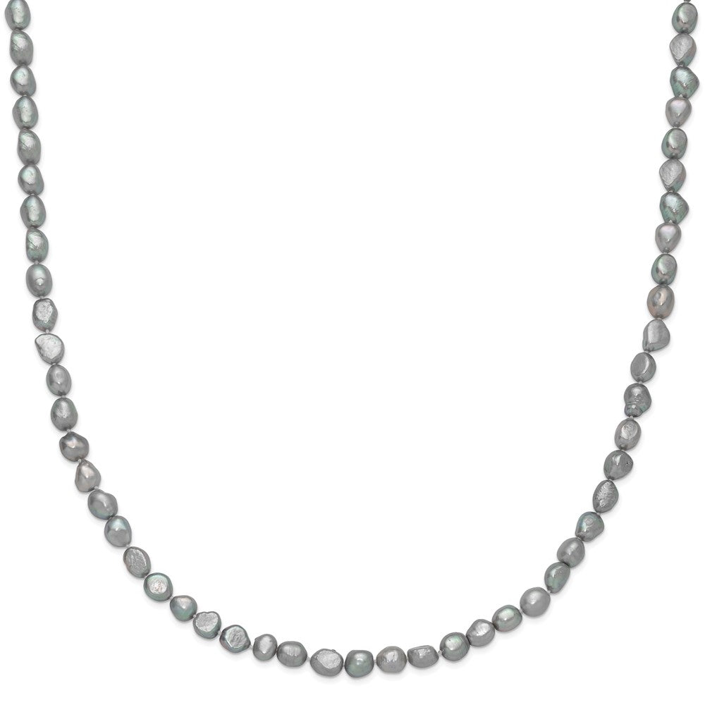 Fashion 9-11mm Grey Baroque Endless Necklace