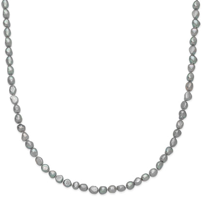 Fashion 9-11mm Grey Baroque Endless Necklace