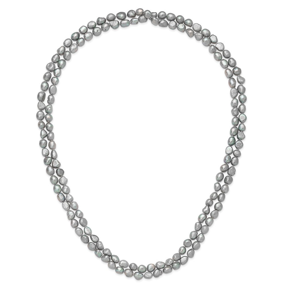 Fashion 9-11mm Grey Baroque Endless Necklace