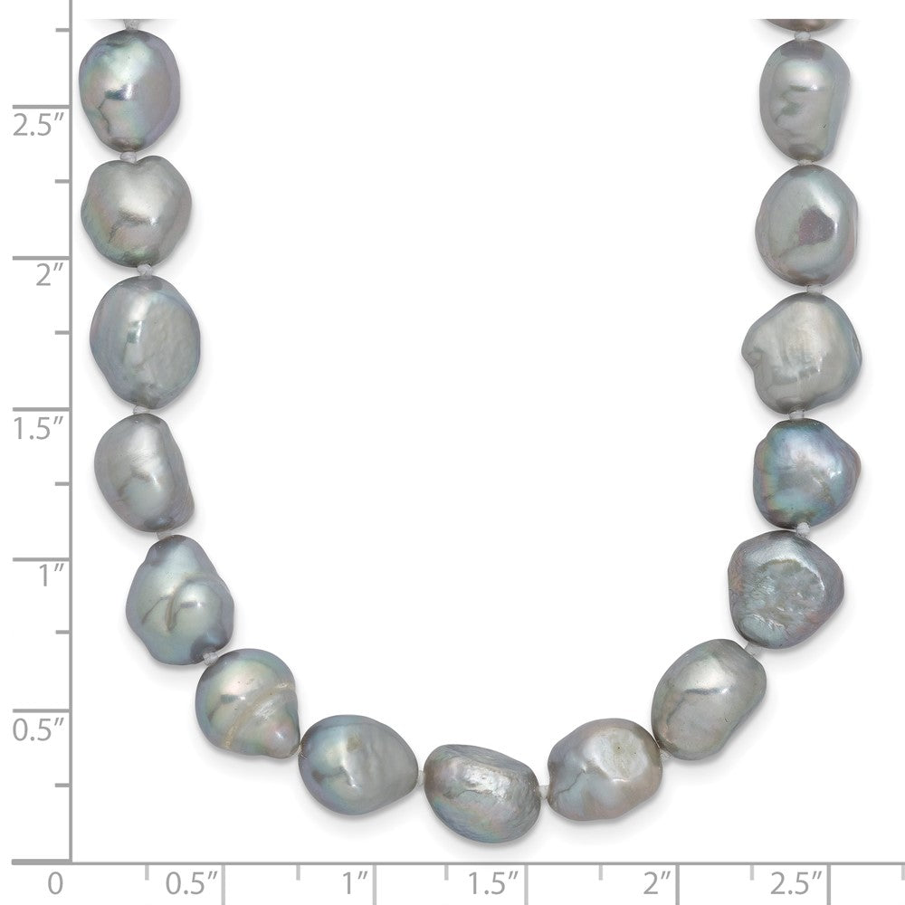 Fashion 9-11mm Grey Baroque Endless Necklace