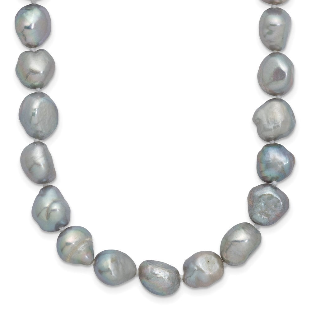 Fashion 9-11mm Grey Baroque Endless Necklace