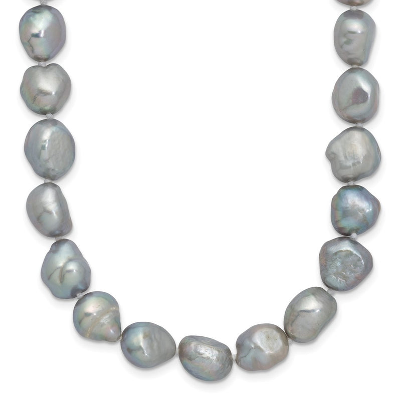 Fashion 9-11mm Grey Baroque Endless Necklace