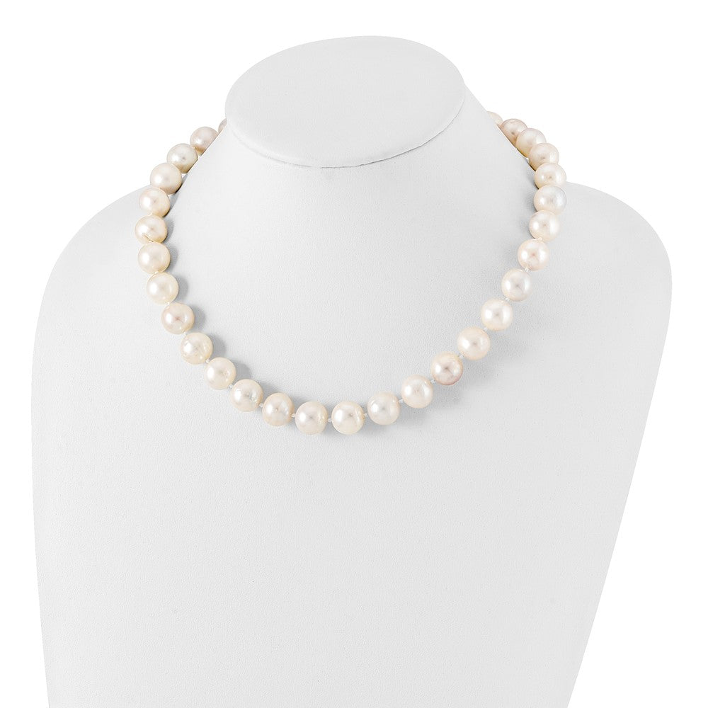 Sterling Silver Rh 12-13mm White Fwc Pearl Necklace