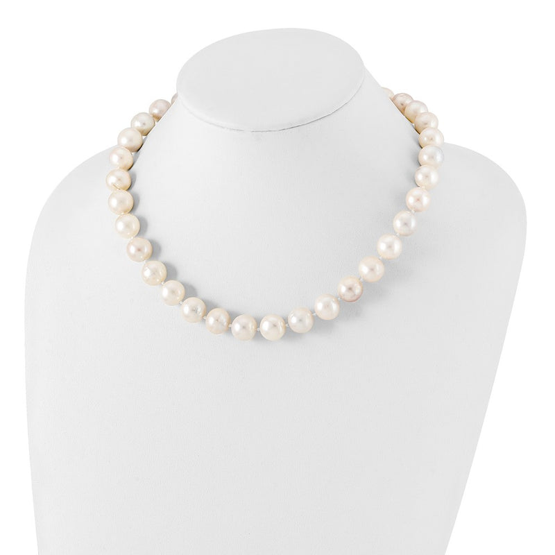 Sterling Silver Rh 12-13mm White Fwc Pearl Necklace