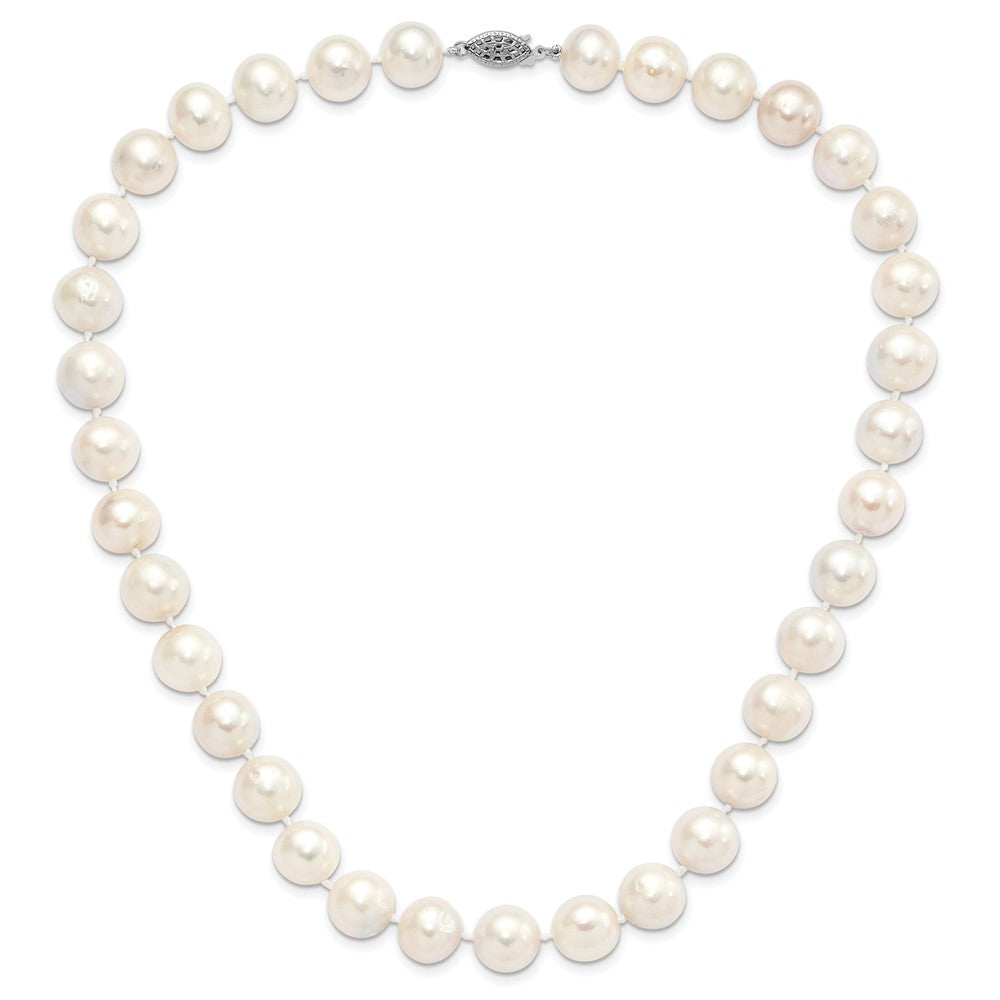 Sterling Silver Rh 12-13mm White Fwc Pearl Necklace