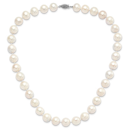Sterling Silver Rh 12-13mm White Fwc Pearl Necklace