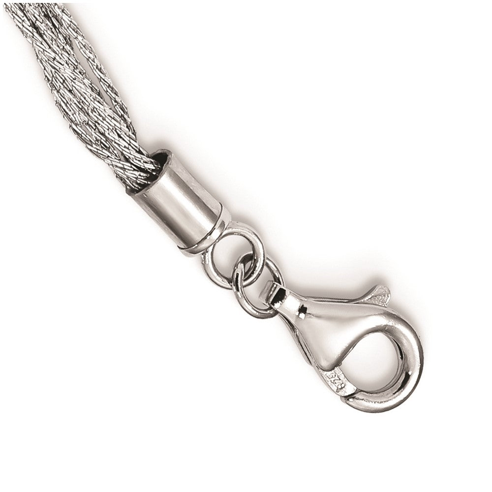 Sterling Silver Rh 8-10mm White Fwc Pearl Multi-Strand Necklace