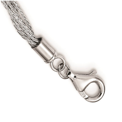 Sterling Silver Rh 8-10mm White Fwc Pearl Multi-Strand Necklace