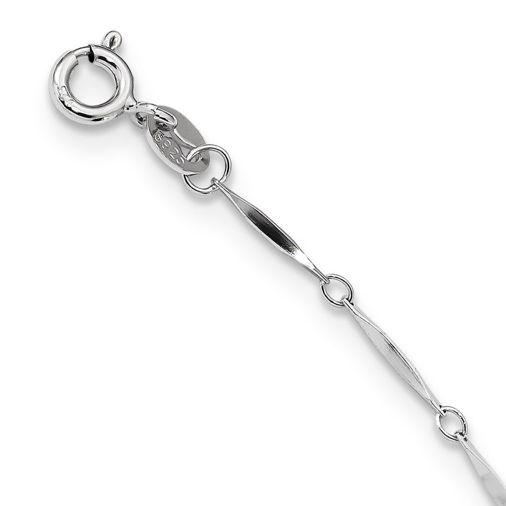 Sterling Silver Rh 7-8mm Black Teardrop Fwc Pearl Dangle Necklace