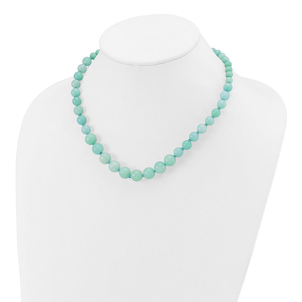 Sterling Silver Blue Glass/Blue Quartz W/2In Ext. Graduated Necklace