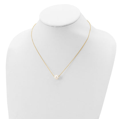 Sterling Silver Gold-Plated 8-9mm Fwc Pearl 18inch Necklace