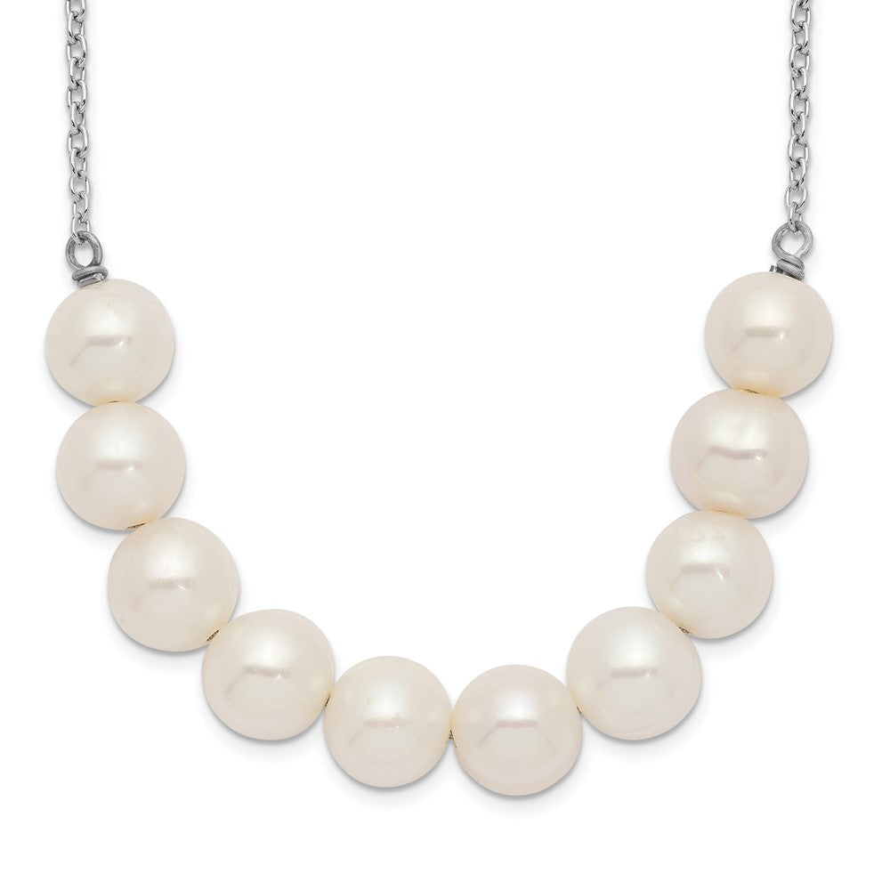 Sterling Silver Rhodium-Plated 6-7mm White Near Round Fwc Pearl Necklace