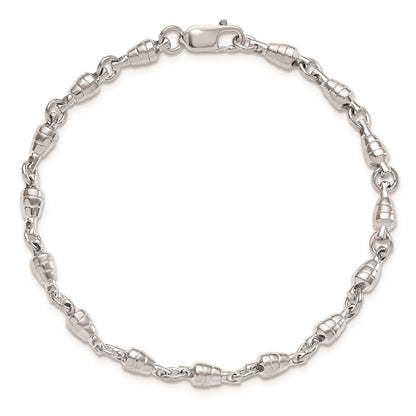 7.5 Inch De-Ani Sterling Silver Rhodium-Plated Polished Swivel Link Bracelet
