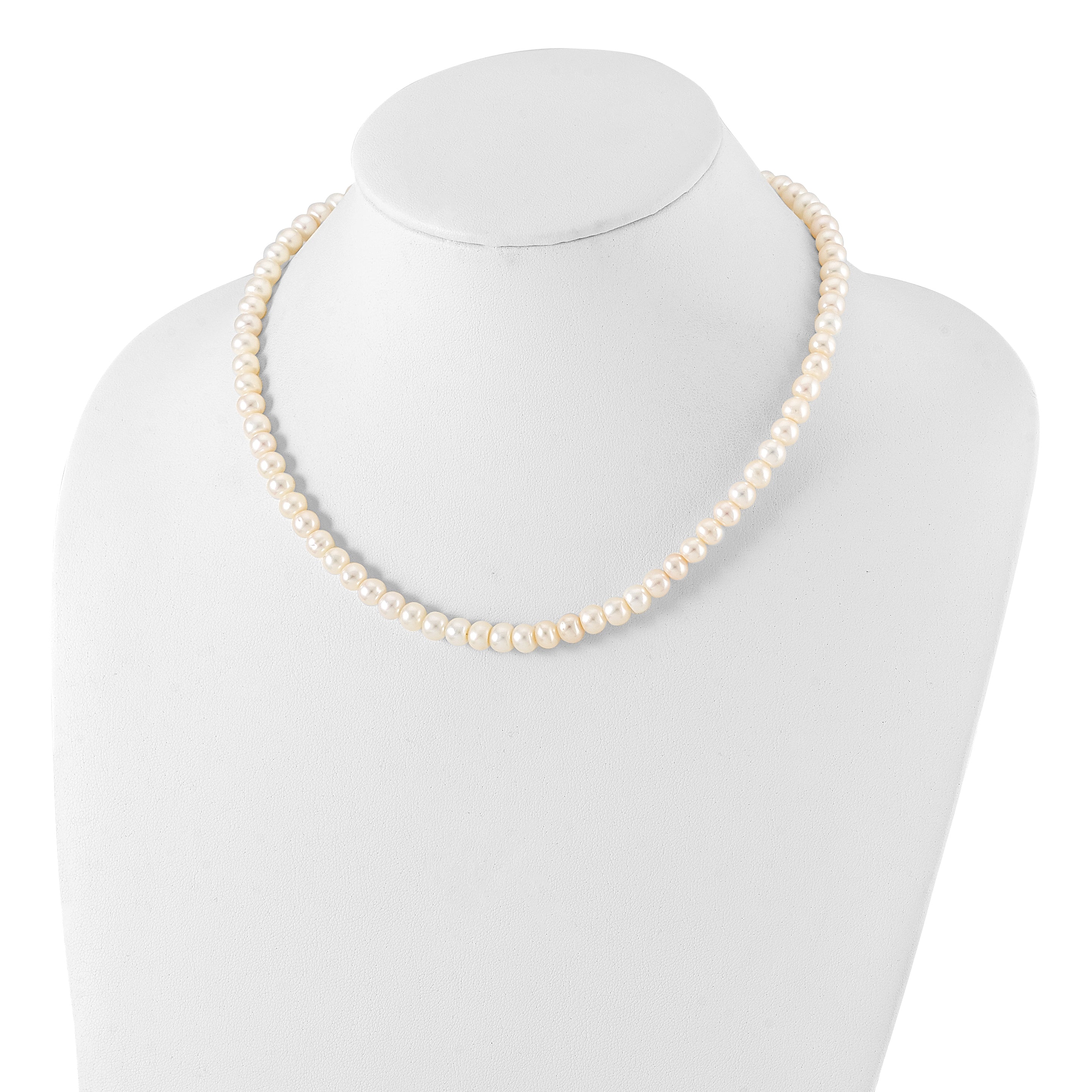 Sterling Silver Rhodium-Plated 7-8mm White Fwc Pearl Necklace