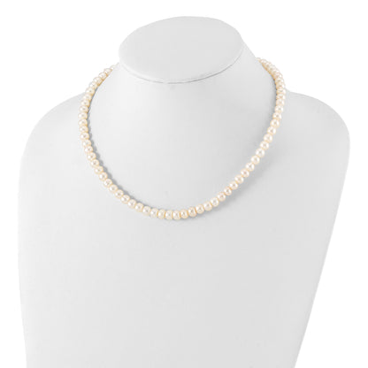 Sterling Silver Rhodium-Plated 7-8mm White Fwc Pearl Necklace