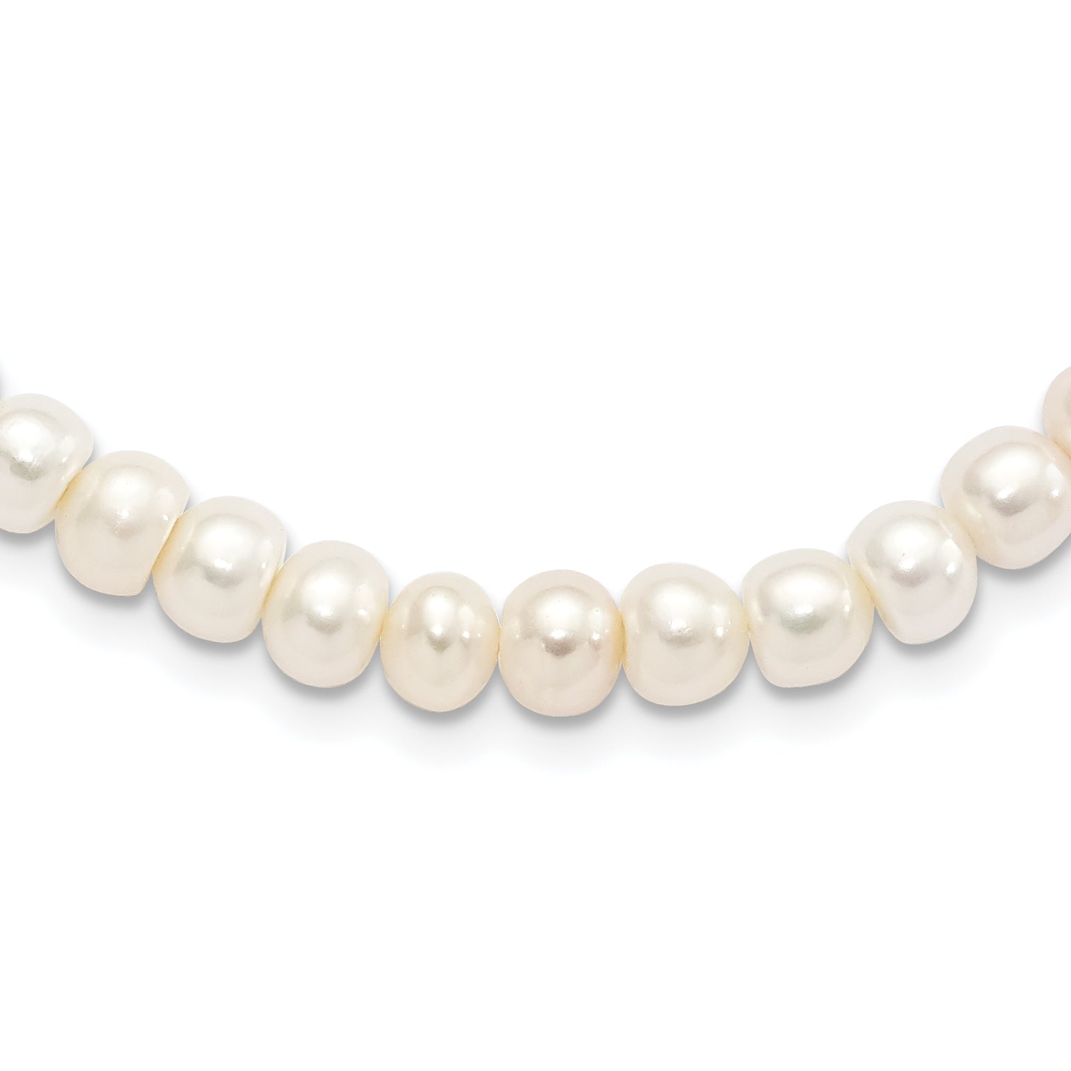 Sterling Silver Rhodium-Plated 7-8mm White Fwc Pearl Necklace