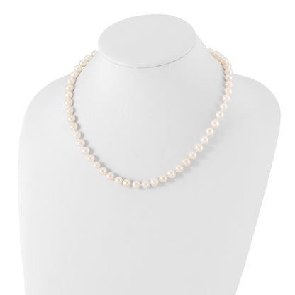 Sterling Silver Rh-P 7-8mm White Fwc Pearl Earring Bracelet Necklace Set
