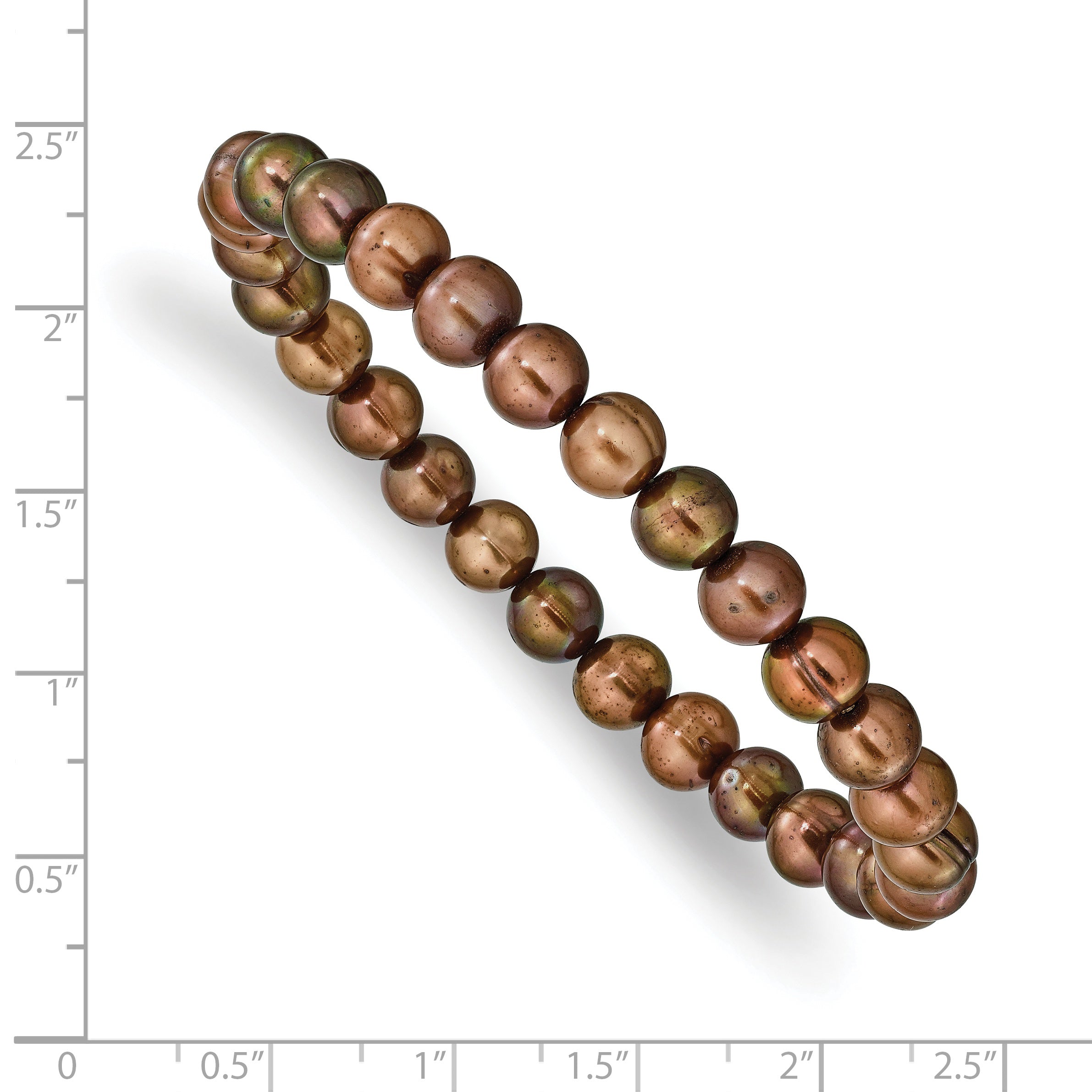 Fashion 6-7mm Brown Semi-Round Freshwater Cultured Pearl Stretch Bracelet