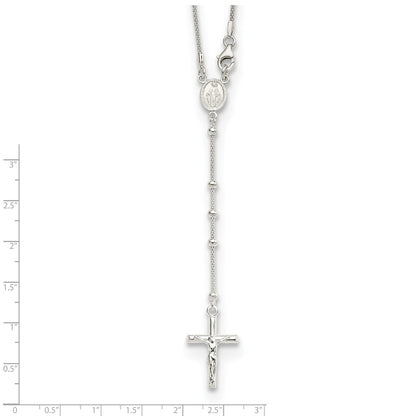 Sterling Silver 24in Rosary Necklace