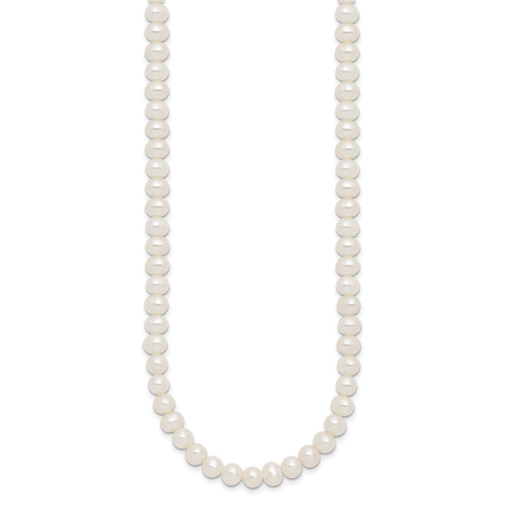 Sterling Silver Rhodium Plated 6-7mm Fwc Pearl 14in w/2in Ext Choker