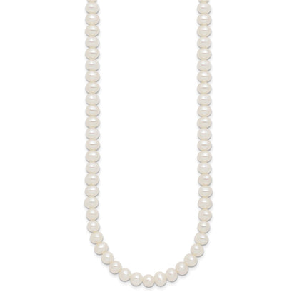 Sterling Silver Rhodium Plated 6-7mm Fwc Pearl 14in w/2in Ext Choker