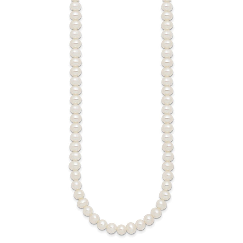 Sterling Silver Rhodium Plated 6-7mm Fwc Pearl 14in w/2in Ext Choker
