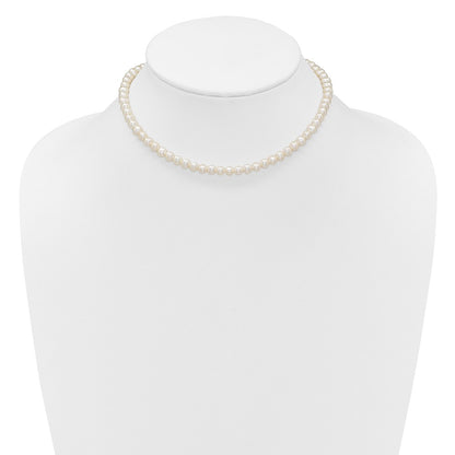 Sterling Silver Rhodium Plated 6-7mm Fwc Pearl 14in w/2in Ext Choker