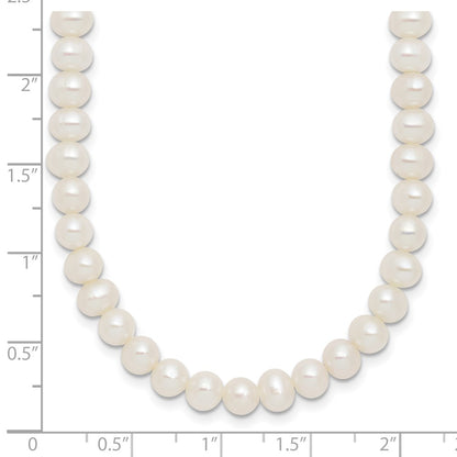Sterling Silver Rhodium Plated 6-7mm Fwc Pearl 14in w/2in Ext Choker