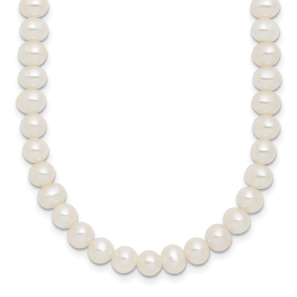 Sterling Silver Rhodium Plated 6-7mm Fwc Pearl 14in w/2in Ext Choker