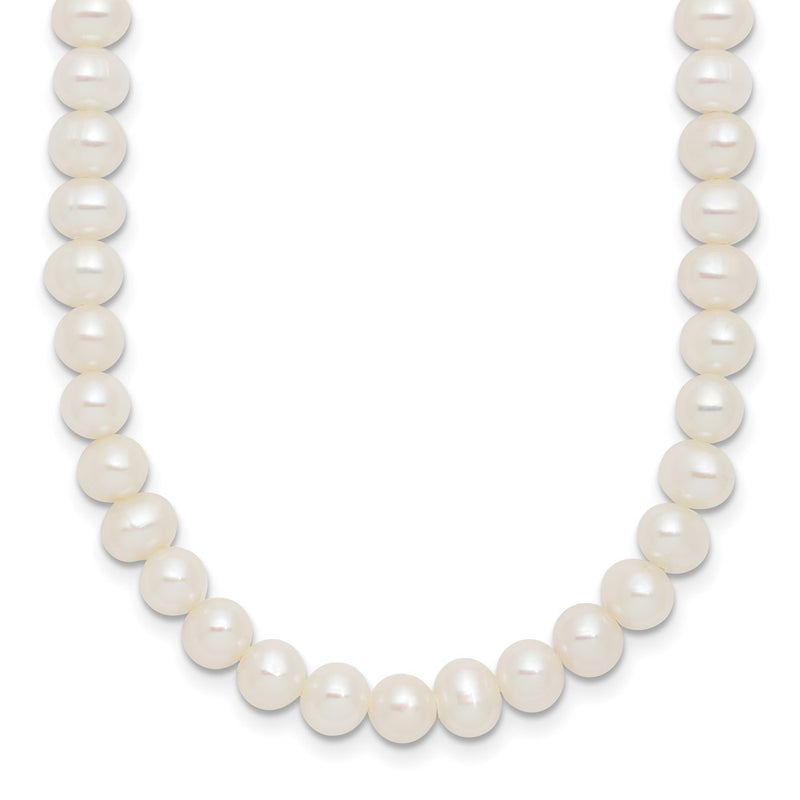 Sterling Silver Rhodium Plated 6-7mm Fwc Pearl 14in w/2in Ext Choker