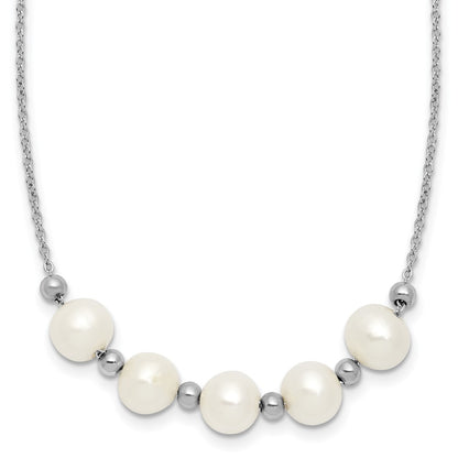 Sterling Silver Rhodium-Plated Fwc Pearl 16in with 2in Ext Necklace