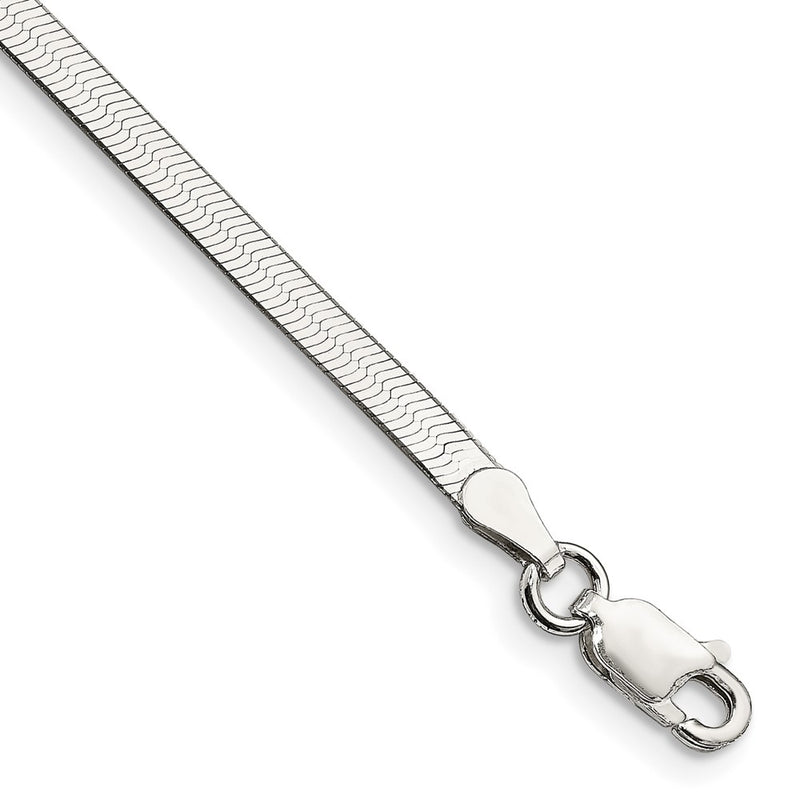 8 Inch Sterling Silver 3mm Magic Herringbone Chain Bracelet