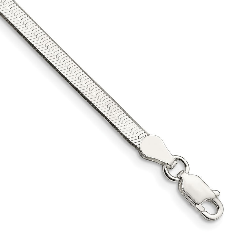 8 Inch Sterling Silver 3.5mm Magic Herringbone Chain Bracelet