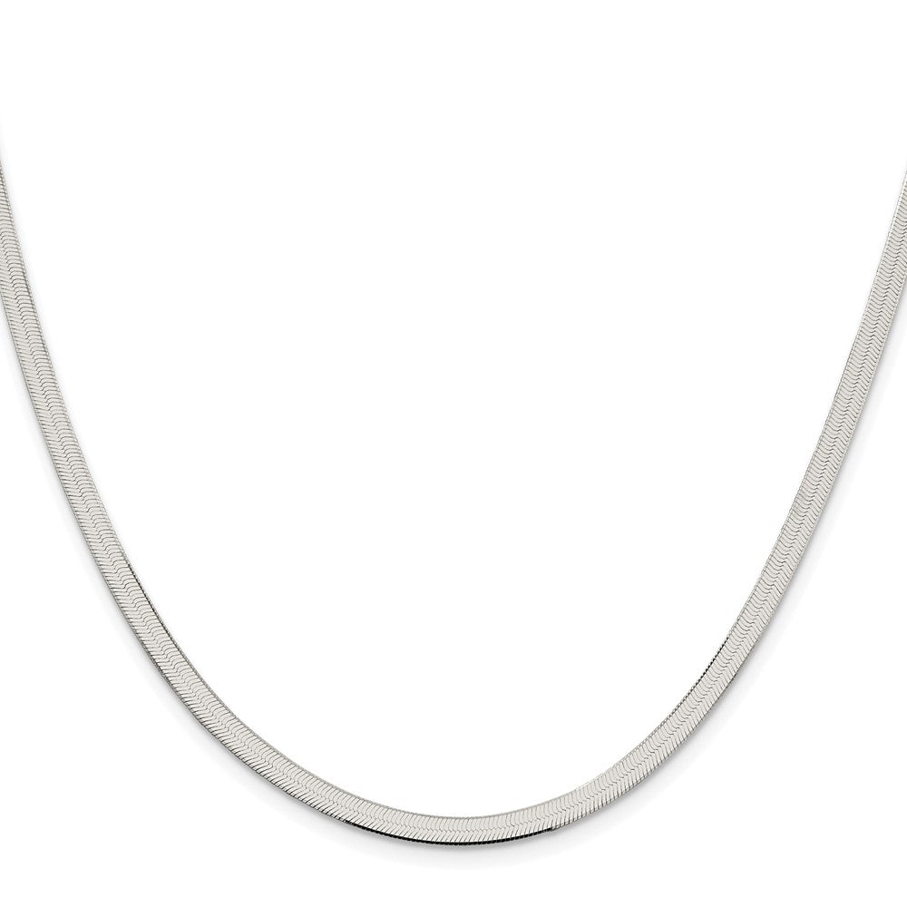 Sterling Silver Rhodium-Plated 3.5mm Magic Herringbone Chain