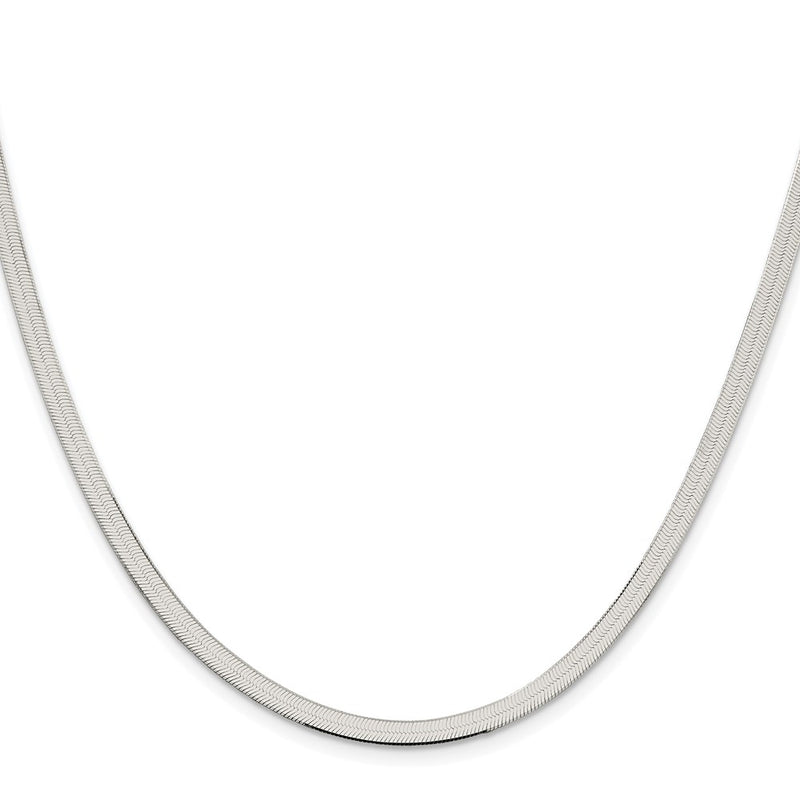 Sterling Silver Rhodium-Plated 3.5mm Magic Herringbone Chain