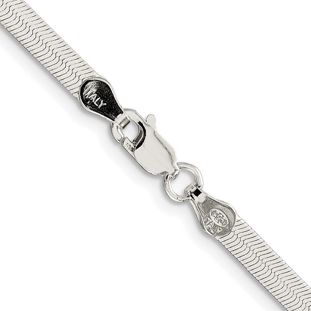 Sterling Silver Rhodium-Plated 3.5mm Magic Herringbone Chain