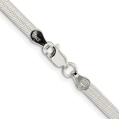 Sterling Silver Rhodium-Plated 3.5mm Magic Herringbone Chain