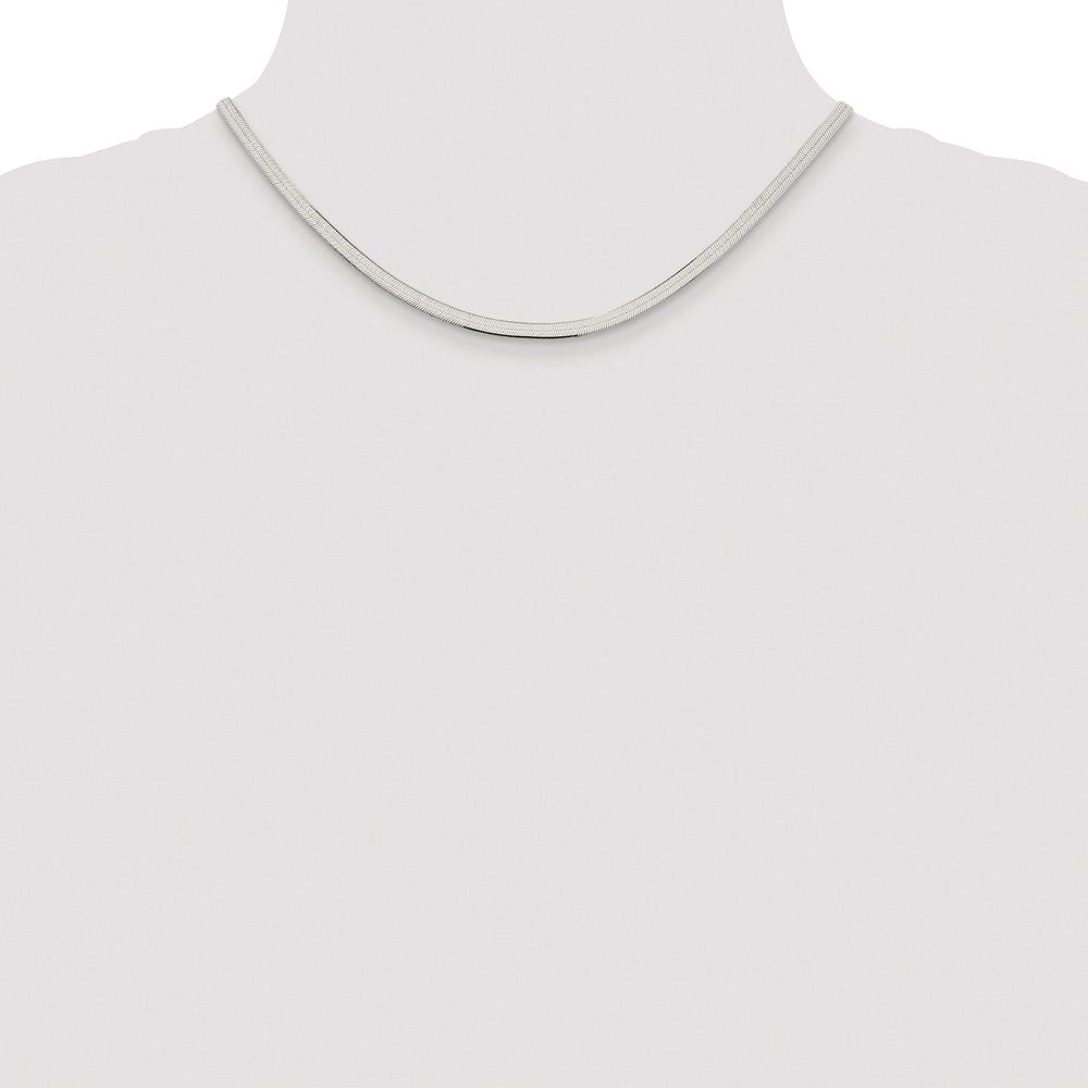 Sterling Silver Rhodium-Plated 3.5mm Magic Herringbone Chain