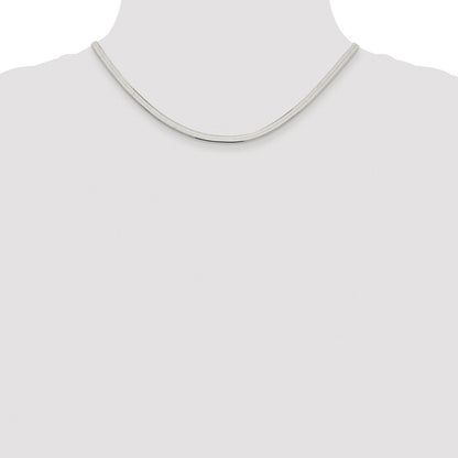 Sterling Silver Rhodium-Plated 3.5mm Magic Herringbone Chain