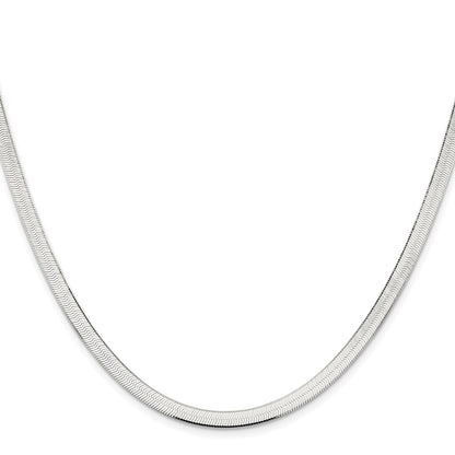 Sterling Silver Rhodium-Plated 4.5mm Magic Herringbone Chain