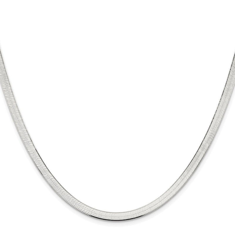 Sterling Silver Rhodium-Plated 4.5mm Magic Herringbone Chain