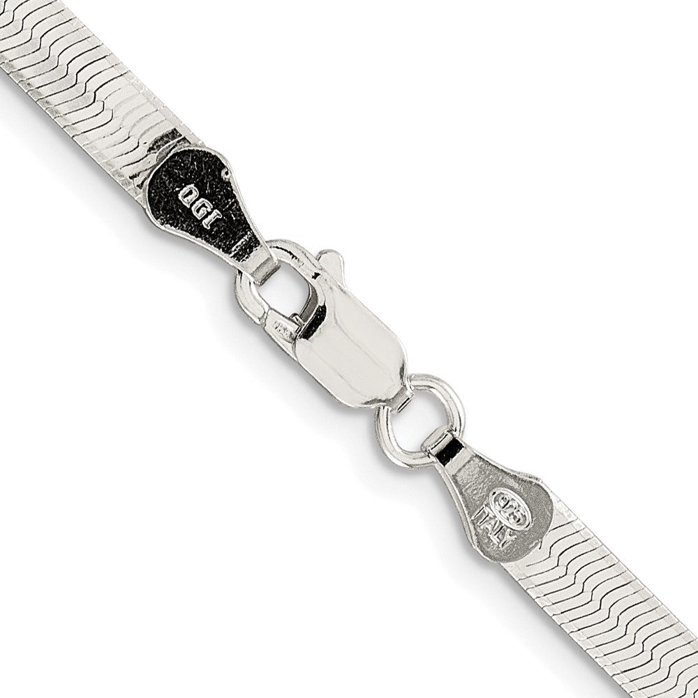 Sterling Silver Rhodium-Plated 4.5mm Magic Herringbone Chain