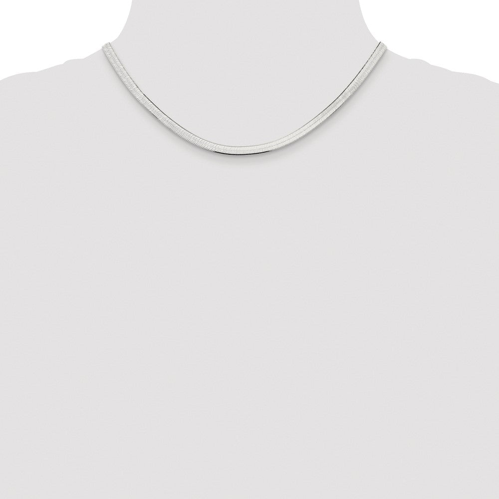 Sterling Silver Rhodium-Plated 4.5mm Magic Herringbone Chain