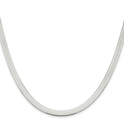 24 Inch Sterling Silver 5.25mm Magic Herringbone Chain Necklace