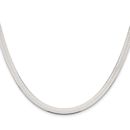 Sterling Silver Rhodium-Plated 5.25mm Magic Herringbone Chain