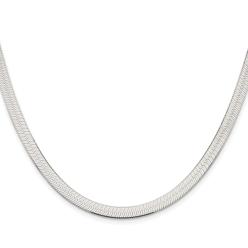 Sterling Silver Rhodium-Plated 5.25mm Magic Herringbone Chain