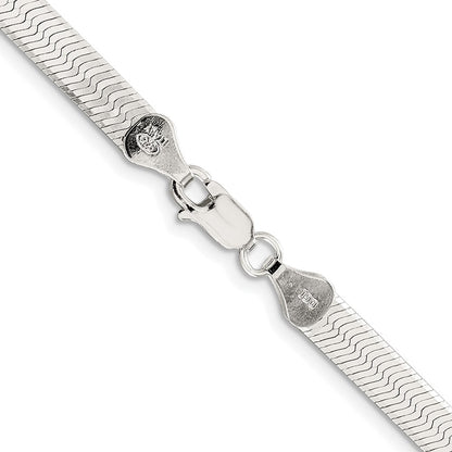 Sterling Silver Rhodium-Plated 5.25mm Magic Herringbone Chain