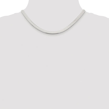 Sterling Silver Rhodium-Plated 5.25mm Magic Herringbone Chain