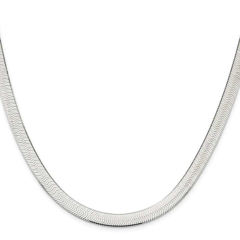 24 Inch Sterling Silver 7.3mm Magic Herringbone Chain Necklace