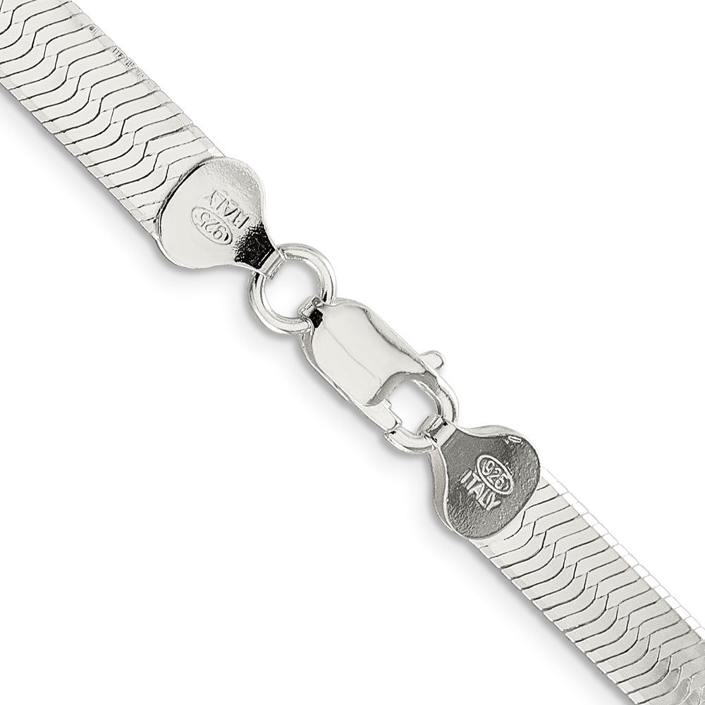 24 Inch Sterling Silver 7.3mm Magic Herringbone Chain Necklace